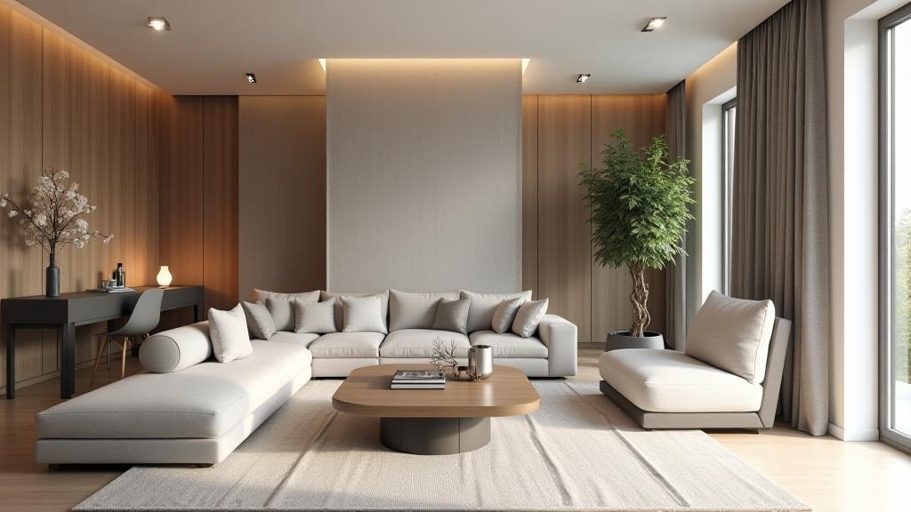 Modern smart home interior showcasing educational resources